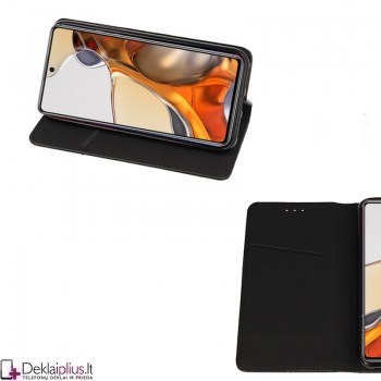 Telone atverčiamas dėklas - juodas (telefonui Xiaomi 11T/11T Pro) Telone atverčiamas dėklas - juodas (telefonui Xiaomi 11T/11T Pro)